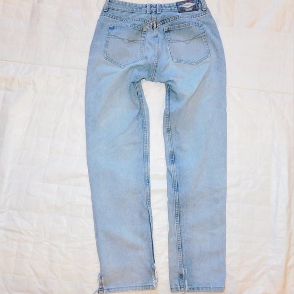 Y2K 90's Z. CAVARICCI Light Stone Washed Denim MOM Jeans High Waist Straight Leg - Picture 3 of 16